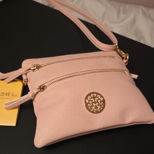 Bliss Light Pink Crossbody with Gold Accents